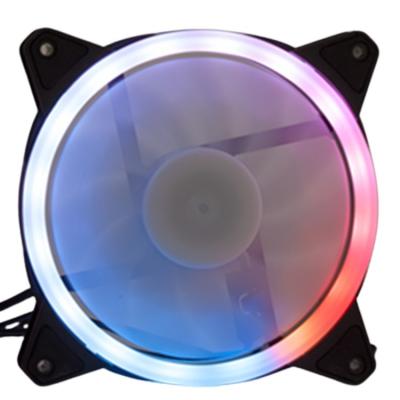 China Computer Case 12cm Aperture RGB Dual Color Changing Mute PC Chassis Fan Computer Fan for sale