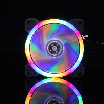 China Computer Case Computer Fan Cooling 120mm Double Ring 16 Lamp Heatsink Fan 12cmrgb Fan for sale