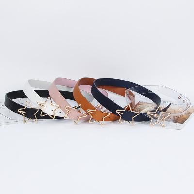 China 2020 ALLOY fashion belt women star pentagon PU belt leisure fashion ladies wholesale belt colorful for sale