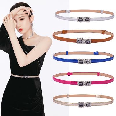 China Fashion.Casual Women Belt Retro Skinny Adjustable Thin Belts Pu Style Leather Waist Belt Customize for sale