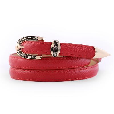 China Fashion. Women Waist Belt Buckle Printed PU Leather Belt With Pointed Tail Or Custom for sale