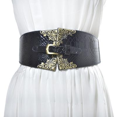 China Retro Ladies Shape Luster Shiny Wide Plus Size Waist Belt Fashion Retro Women's Belt for sale