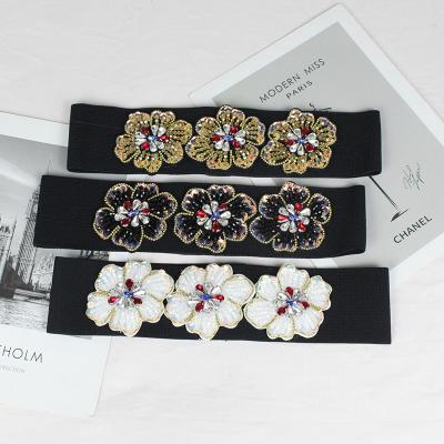 China Tasty Handmade China Three Pieces Crystal Flower Girls Rhinestone Belt Stretchy for sale