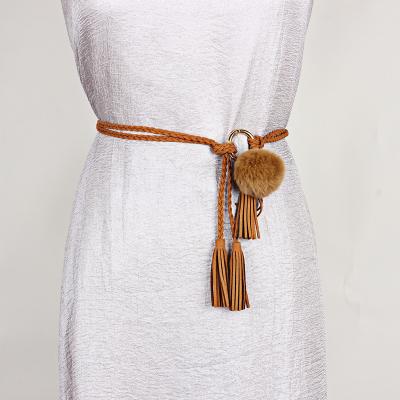 China Decorative Canvas Tassel Belt Badminton Ball Braid Belt Can Choose Colors Belt for sale