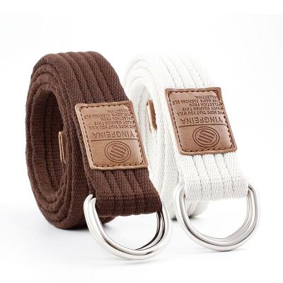 China Good Quality Nylon Woven Adjustable Stretch Waistband Double D-Ring Casual Belt Adjustable Military Belt for sale