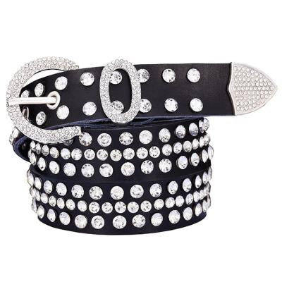 China Fashion.Casual fashion rhinestone men's belt, wild style rhinestone leather belt women for sale