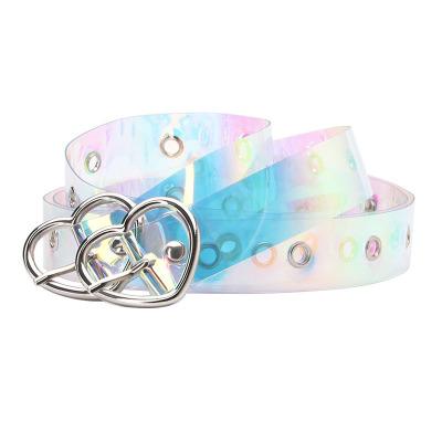 China Colorful Casual Famous Brand Belt Women , Plastic Material Heart Buckle Belts for sale