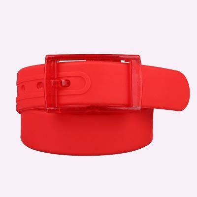 China Leisure Plastic Belt With Plastic Buckle , Fashion 15 Solid Color Silicone Ladies Belt With Nice Smell for sale