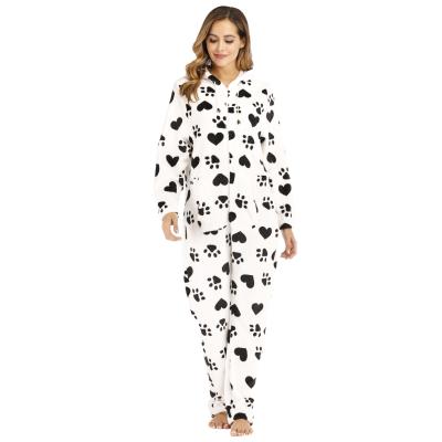 China New Design QUICK DRY Flannel Long Sleeve Onesie Soft Hooded Animal Pajamas For Women for sale