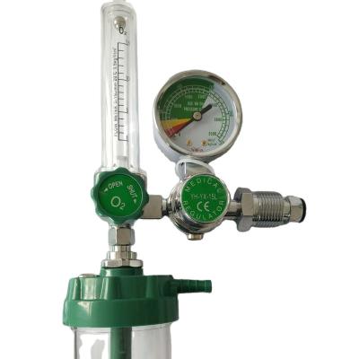 China Reduce gas pressure factory medical hot sale medical oxygen inhaler bullnose regulator with flow meter for sale