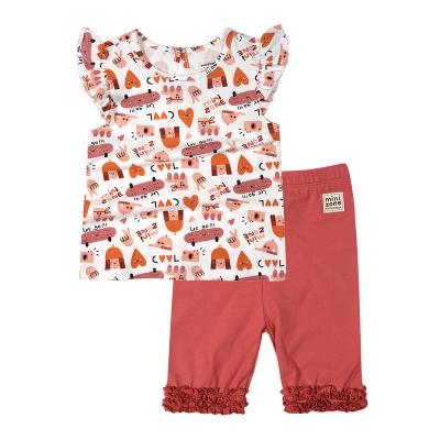 China Other Chinese Factory Price 2Pcs Vintage Ruffle Baby Romper Clothing Set for sale