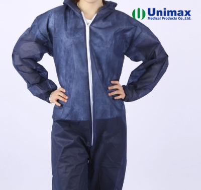 China Blue Simple Non Woven Coveralls Dustproof Disposable Te koop