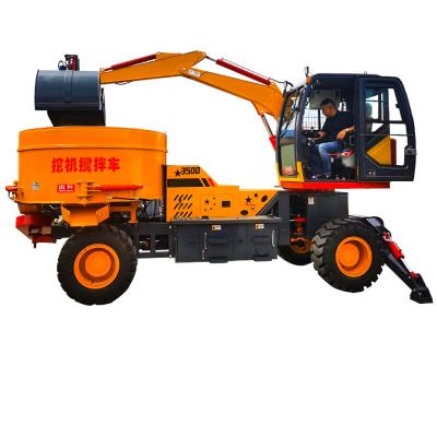 China Hotels Vertical Mouth Mixer Truck 3.5 Cubic Mobile Concrete Transport Car for sale