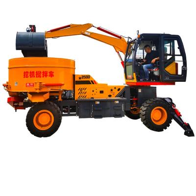 China Hotels Vertical Flat Movable Mouth Mixer Truck 4Cubic Concrete Transport Car for sale