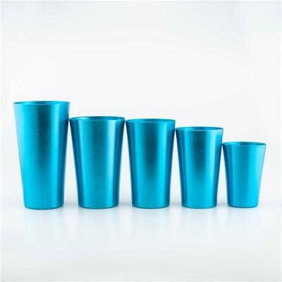 China Sustainable High Quality Portable Bar Reusable Beer Mug Customized Aluminum Mugs for sale