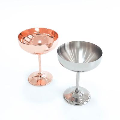 China Raw BREF rose gold champagne red wine stainless steel wine glass globet for sale