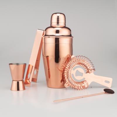 China Sustainable 18oz Copper Premium Bartender Kit Garden Bar Sets Cocktail Shaker Barware Set Shaker Sets Stainless Steel for sale