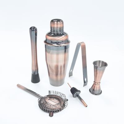 China 2021 Sustainable Eco Friendly Products Bar Stool 24oz Copper Cocktail Shaker Making Set Stainless Steel Cocktail Kit for sale