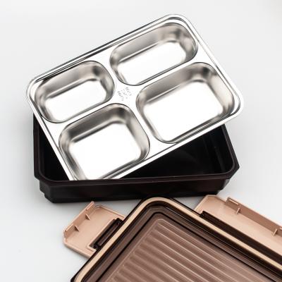 China Freshness Preservation Food Container Bento Stainless Steel Lunch Box Custom Design Lunch Box 2 Layer Lunch Box 304 Stainless Steel for sale