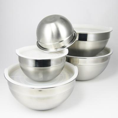 China Disposable Airtight Safe Kitchen Accessories With Lids Stainless Steel Bowls Salad Bowl Mixing Bowl for sale