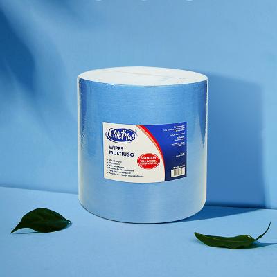 China 55%woodpulp45%polyester 50gsm sustainable supnlace industry clean rags for surface cleaning washing for sale