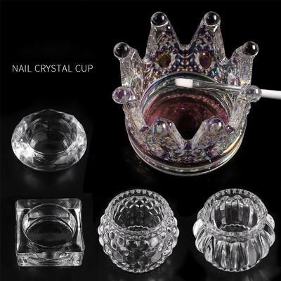 China IMAGNAIL 7 Acrylic Powder Mixing Liquid Designs Round Crown Glass Crystal Cup Nail Dappen Dish For Nail Art Acrylic Liquid Powder for sale