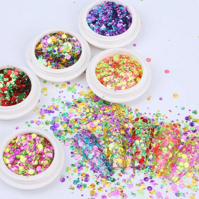 China Nail Art Beauty IMAGNAIL 36 Finger Designs Fluorescent Holographic Nail Glitter Dot Round Glitter Paillette Flake Rainbow Ultrathin For Nail Art for sale