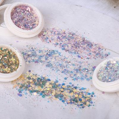 China IMAGNAIL 6pcs Chunky Mermaid Aurora Opal Nail DIY Glitter Holographic Glitter Sequins For Acrylic Nail Art Decoration for sale