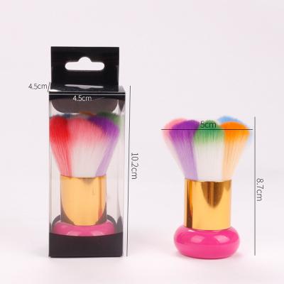 China NAIL IMAGNAIL Short Handle Rainbow Soft Bristle Loose Powder Brush For Makeup for sale