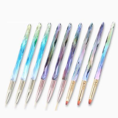 China IMAGNAIL 3pcs Professional Acrylic Nail Art Handle Gel Paint Drawing Coating UV Nail Brush Set for sale