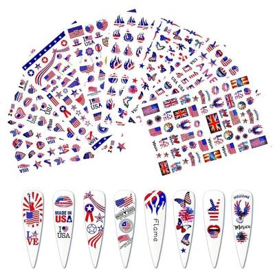 China Easy Apply Self Adhesive Nail Art Stickers 3D Independence Day America USA Designs XF Series by IMAGNAIL 8 for sale