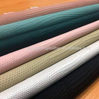 China 2021 Viable New Matte Finish Colorful Lizard Skin Leather For Bags for sale