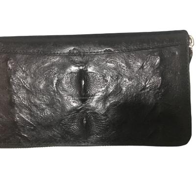 China New Waterproof Real Sturgeon Skin Black Color Ladies Leather Clutch Bags for sale