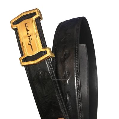 China Fashion.Casual Sturgeon Luxury Real Skin Color Ladies Black Leather Belts With Quality Metals for sale