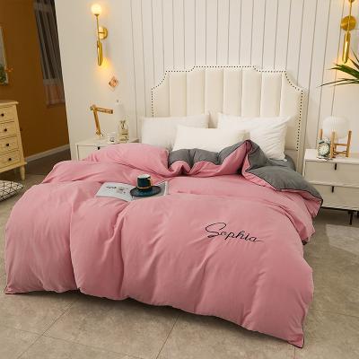 China Viable Luxury Solid Color Sheet Sets Quilting King Duvet Cover Set Cheap Bedding Set for sale