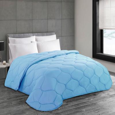 China Best Selling Washable Soft Breathable Soft Wholesale Cheap Luxury All-Season High Quality Microfiber Quilted Comforter For Bedroom Blue for sale