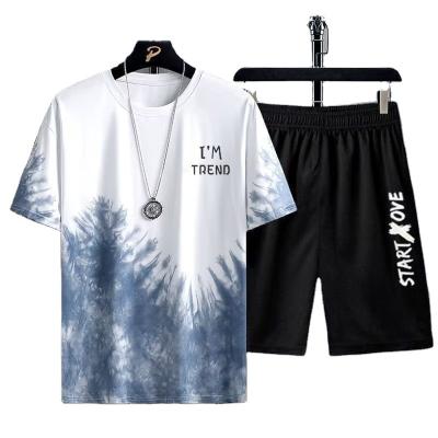 China Fashion QUICK DRY men's summer short sleeve T-shirt and pants set pants men print casual men's sets for sale