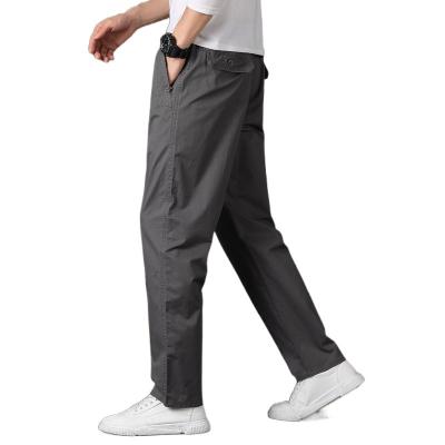 China Anti-wrinkle Mens Cotton Multi-pocket Loose Casual Straight Pants Plus Fertilizer Plus Size Elastic Mens Trousers for sale