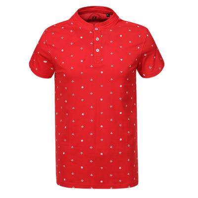 China Cotton Summer Anti-pilling Full Print Slim Short Sleeve Customization Polo Neck Business Golf Polo Shirt Men Leisure for sale