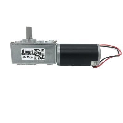 China BringSmart A58SW31ZY Electric Motor 12v Worm Gear Motor DC Motor 24v Torque Self-lock Totally Enclosed 70kg.cm 5-470rpm cw/ccw Mini Gearbox for sale