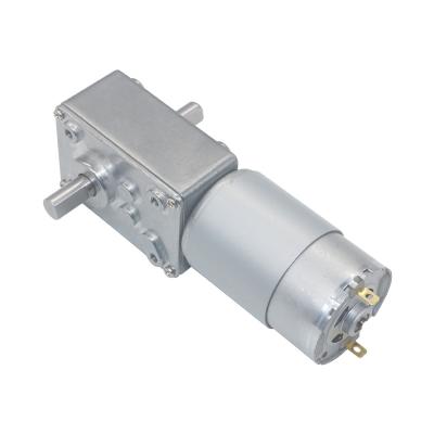 China A58SW-555S Totally Enclosed 12-24V 12-470RPM Reversed All Metal Gear Self Lock 24v DC Worm Gear Motor Dual Shaft For Curtain Machine for sale