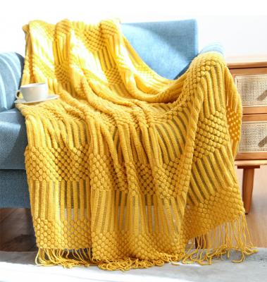 China Anti-Bacteria Wholesale Hollow Striped Blanket- Throw Sofa Blanket Hotselling in China, 130cm*172cm for sale