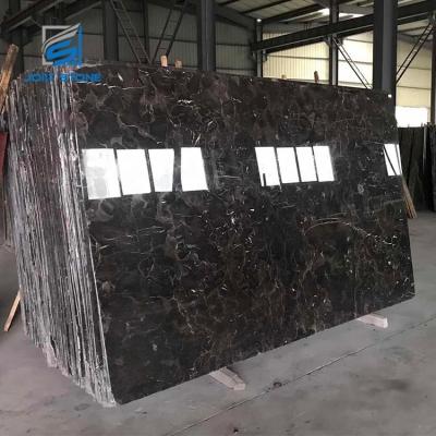 China Modern Dark Brown Chinese Cheap Emperador Marble Large Polished Slabs for sale