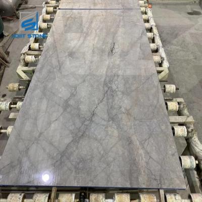 China Modern High Glossy Exterior House Gray Marble Small Decoration Slabs for sale