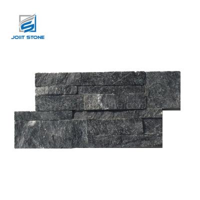 China Modern Decorative Natural Quartzite Ashlar Stone Black Veneer for sale