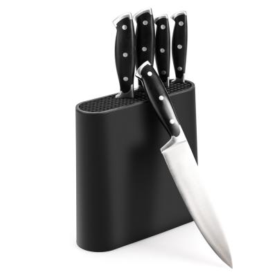 China Sustainable Classic Hot Sale Forged Steel Handle Stainless Steel Kitchen Knife 6pcs Set With PP Knife Holder for sale