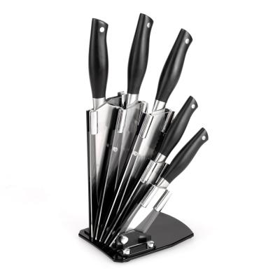 China Hot Sale Classic Viable ABS+3Cr14 Handle Stainless Steel Forged Kitchen Knife Set With Acrylic Knife Holder for sale