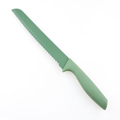 China Customized Viable Color PP Non-Stick Kitchen Knife Handle Stainless Steel Bread Knife for sale