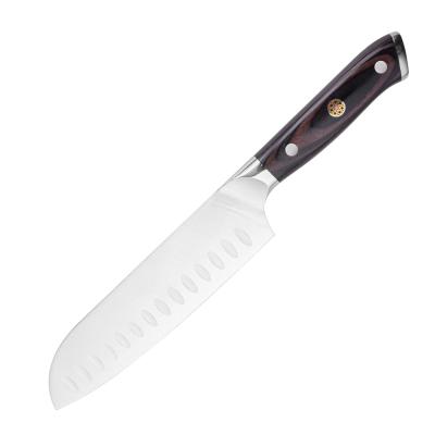 China Sustainable Professional Stainless Steel 5CR15Mov Kitchen Chef Santoku Knife for sale