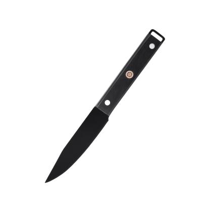 China Viable 5CR15Mov Non Stick Blade Cleaver Premium Black Coating Small Chef Paring Knife for sale